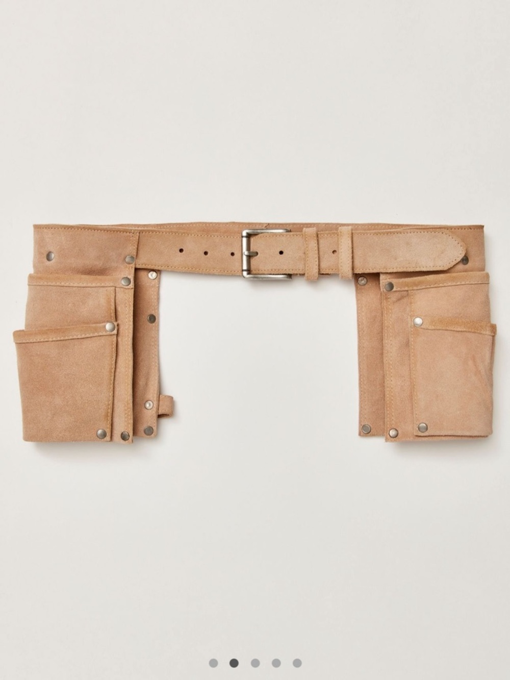 Free People Cream Cargo Pocket Belt